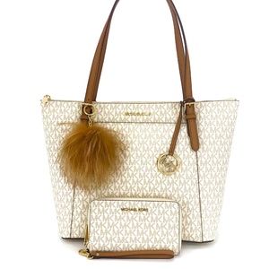 3PCS Michael Kors Ciara Large Tote Wallet Charms